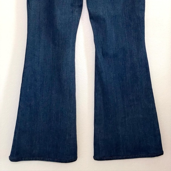 Free People We The Free Jayde Flare High Waist Stretch Denim Jeans Night Sky 32 - Picture 12 of 16